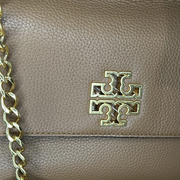Tory Burch Britten Flap Shoulder Bag— Bark/209 - Picture 7 of 14